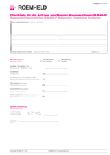 ファイルのプレビュー画像 Request Checklist for R-MAG-P Magnetic Clamping Systems